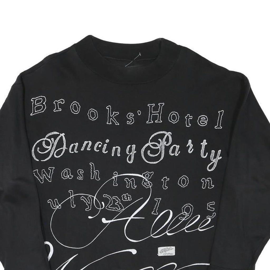 DAZNA Womens Black Cotton Blend Crew Neck M Graphic Print Sweatshirt