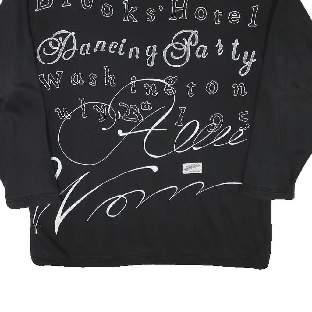 DAZNA Womens Black Cotton Blend Crew Neck M Graphic Print Sweatshirt