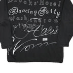 DAZNA Womens Black Cotton Blend Crew Neck M Graphic Print Sweatshirt