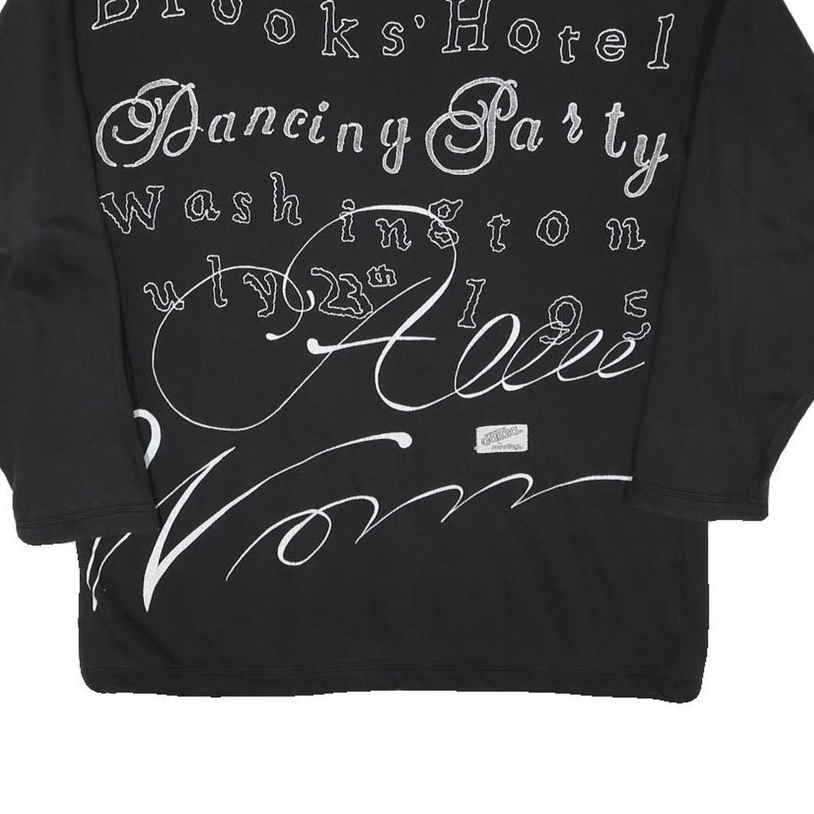 DAZNA Womens Black Cotton Blend Crew Neck M Graphic Print Sweatshirt