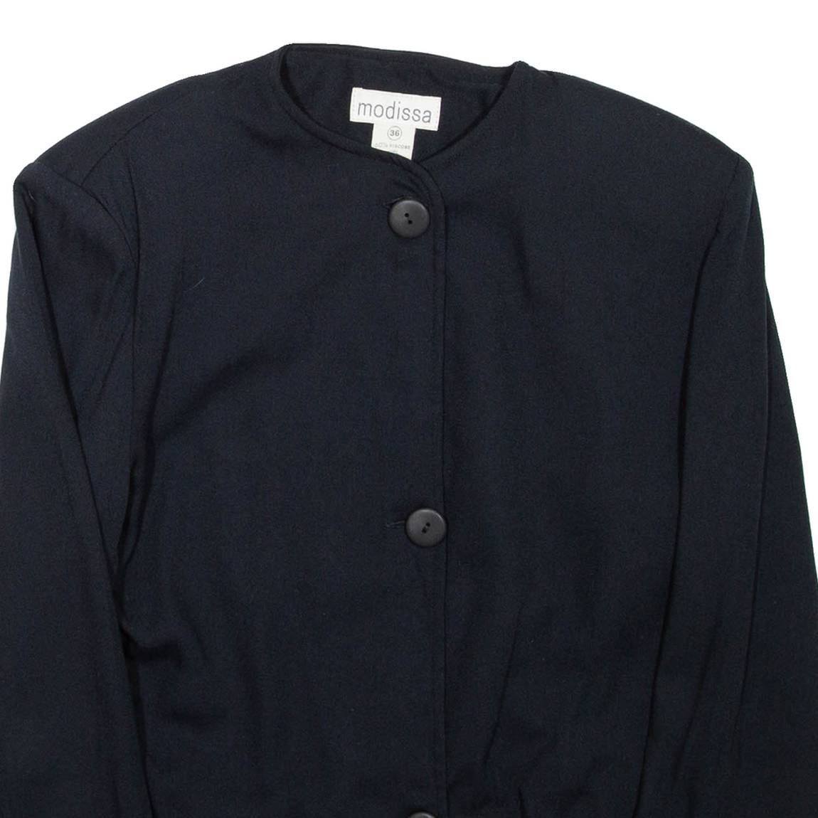 MODISSA Cropped Womens Jacket Black Viscose M