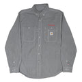 CARHARTT Mens Grey Workwear Shirt M Durable Cotton Blend Button-Down Long Sleeve