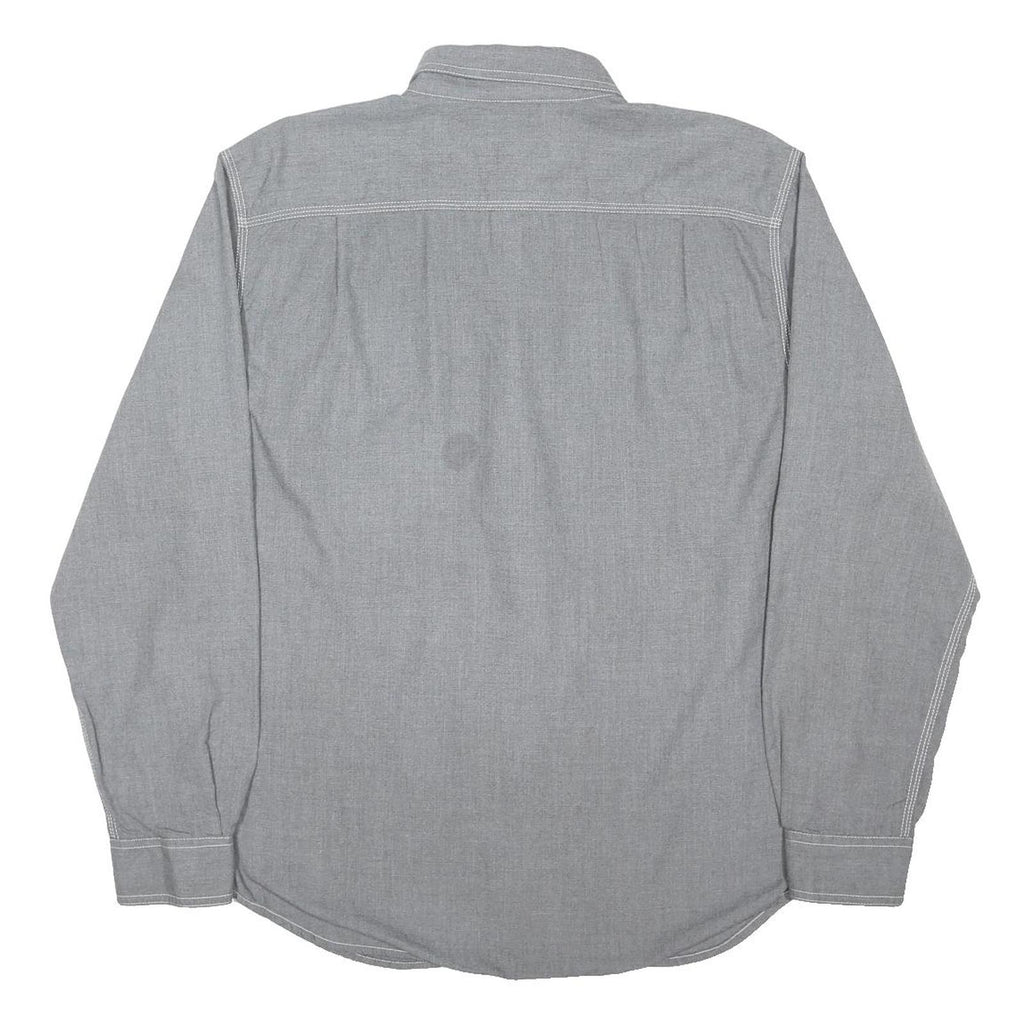 CARHARTT Mens Grey Workwear Shirt M Durable Cotton Blend Button-Down Long Sleeve