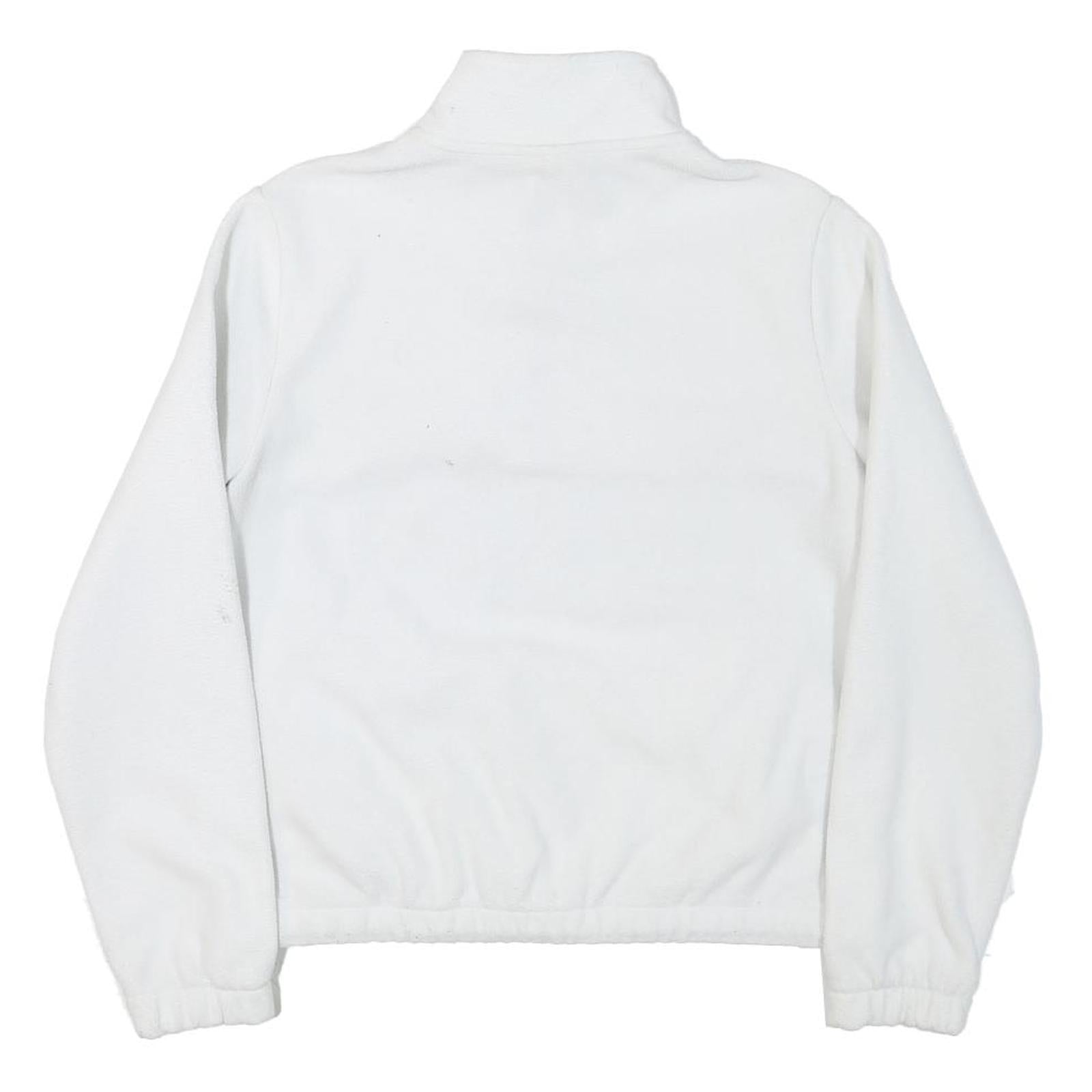 FILA Womens White & Black Logo Patterned Plain Half Zip Jumper XS Sportswear