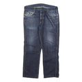 CARHARTT Mens Relaxed Jeans Blue Denim W34 L26 Distressed Zip Cotton Blend