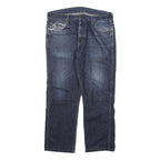 CARHARTT Mens Relaxed Jeans Blue Denim W34 L26 Distressed Zip Cotton Blend