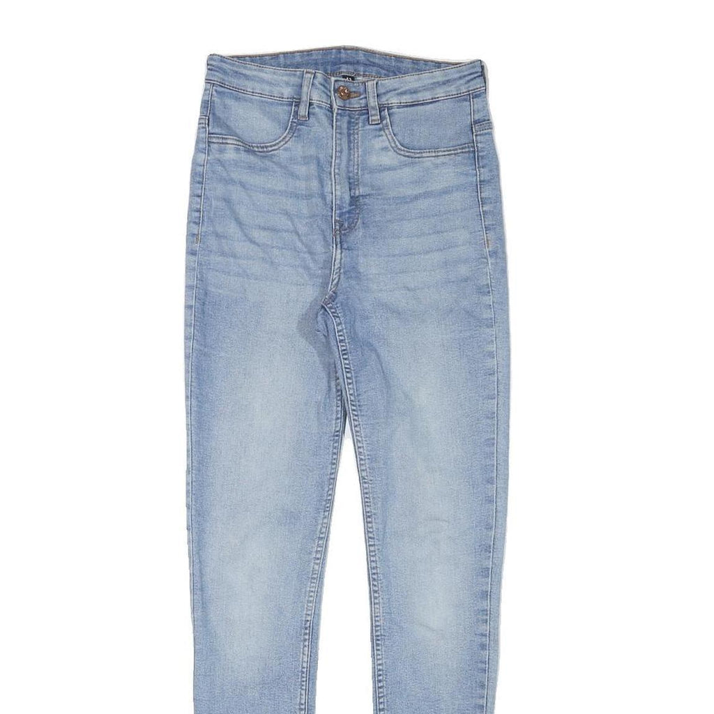 H&M Womens Blue Slim Skinny Denim Light Wash Jeans W24 L28 Stretch Cotton Blend