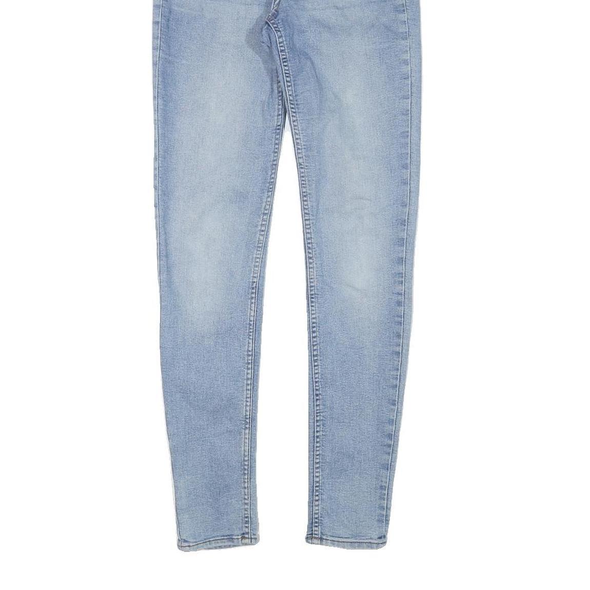 H&M Womens Blue Slim Skinny Denim Light Wash Jeans W24 L28 Stretch Cotton Blend
