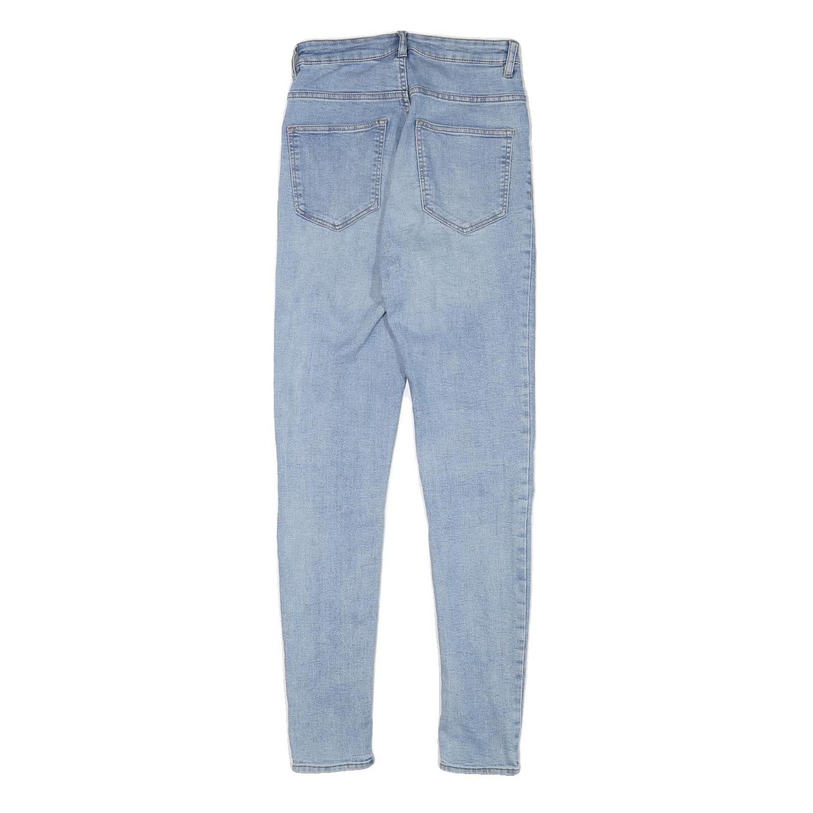 H&M Womens Blue Slim Skinny Denim Light Wash Jeans W24 L28 Stretch Cotton Blend