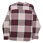 TOMMY HILFIGER Womens Maroon & Pink Check Shirt L Cotton Blend Casual Long
