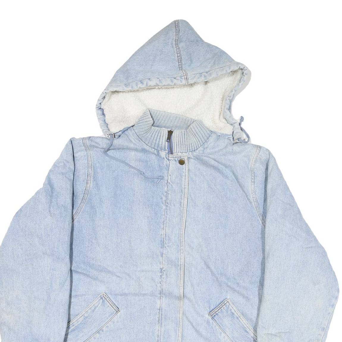 WINDSOR BAY Mens Blue Cotton Blend Jacket L Zip Hooded Casual Outerwear