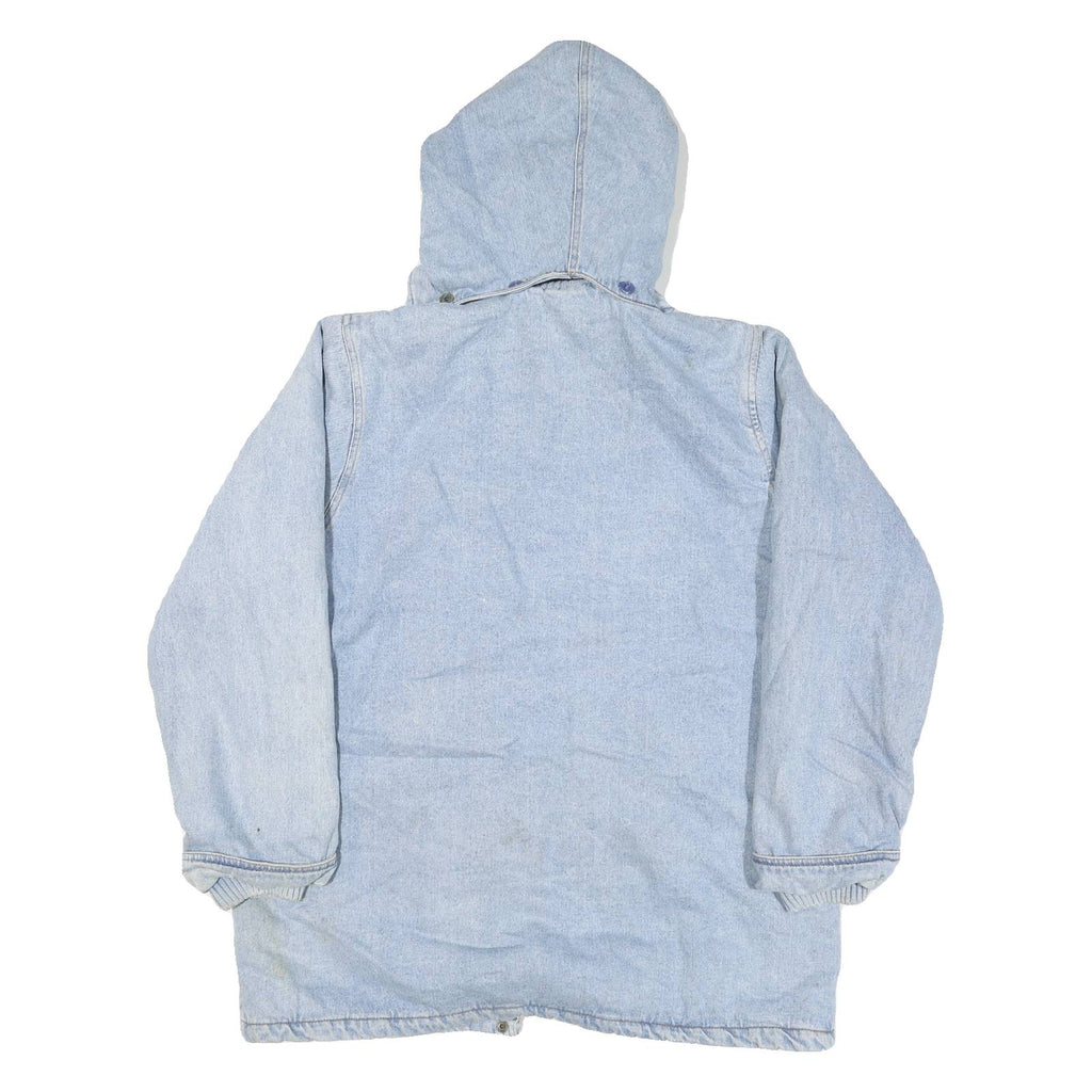 WINDSOR BAY Mens Blue Cotton Blend Jacket L Zip Hooded Casual Outerwear
