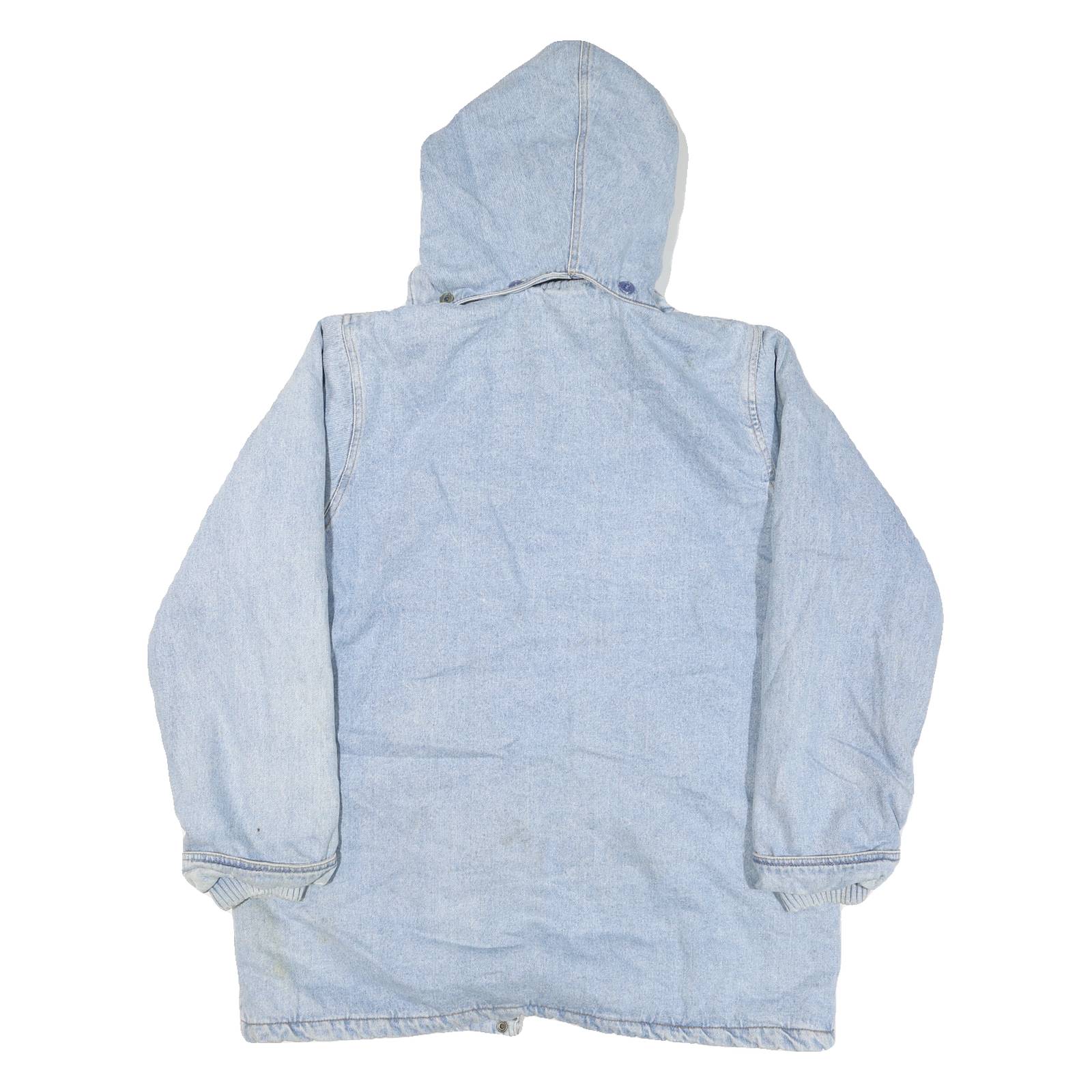 WINDSOR BAY Mens Blue Cotton Blend Jacket L Zip Hooded Casual Outerwear