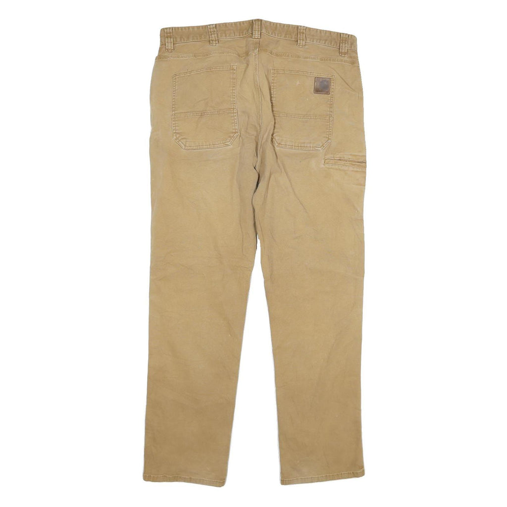 CARHARTT Mens Regular Fit Beige Cotton Blend Jeans W36 L31 Workwear Durable Zip