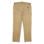 CARHARTT Mens Regular Fit Beige Cotton Blend Jeans W36 L31 Workwear Durable Zip