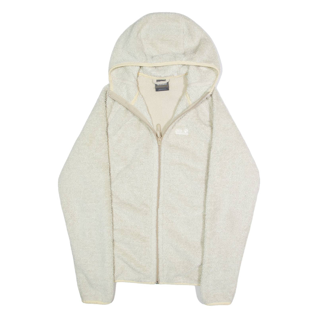 JACK WOLFSKIN Womens Fleece Jacket Cream Hooded M