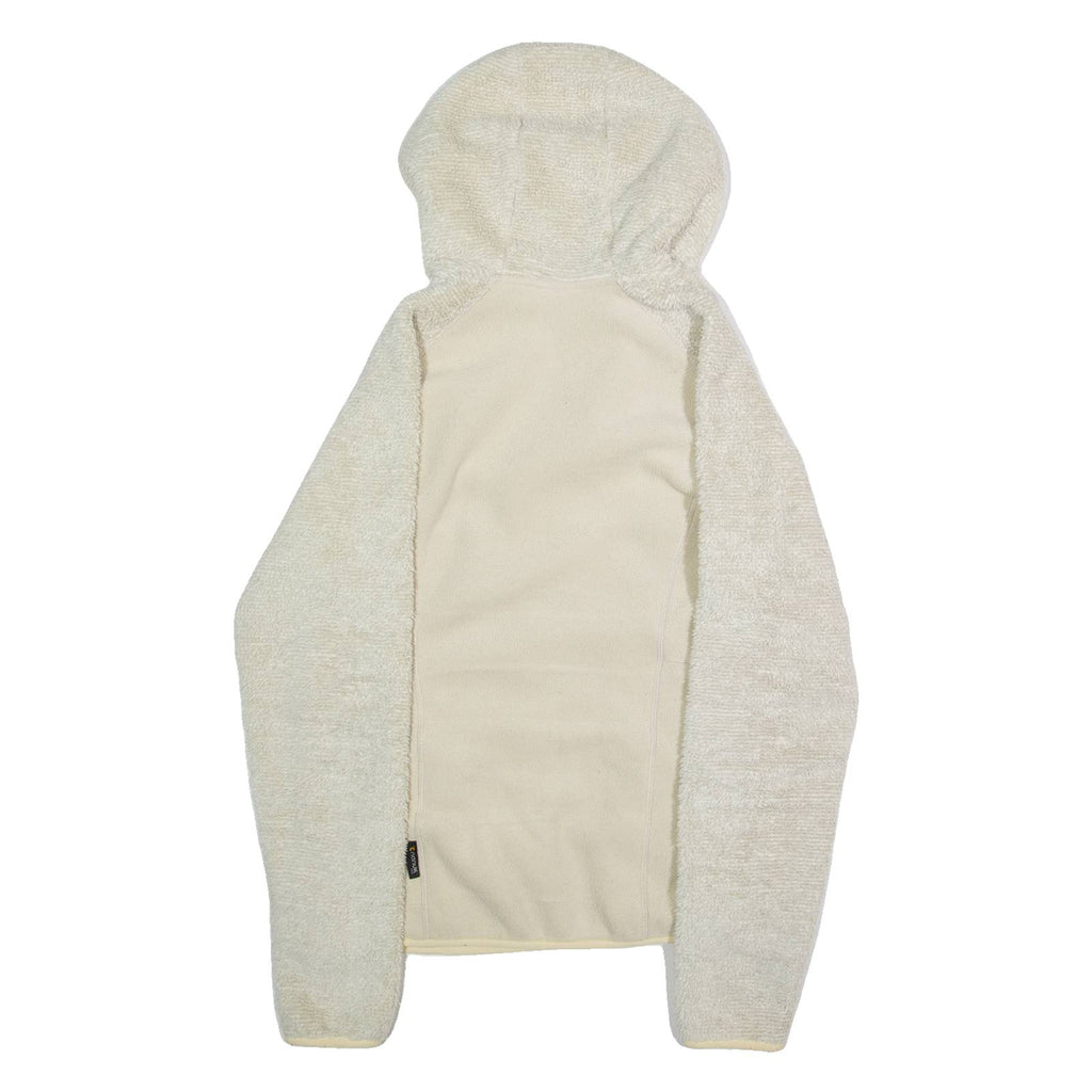 JACK WOLFSKIN Womens Fleece Jacket Cream Hooded M