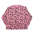 MASER Womens Pink & Black Geometric Print Crew Neck Sweatshirt L Cotton Blend