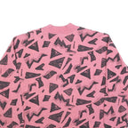 MASER Womens Pink & Black Geometric Print Crew Neck Sweatshirt L Cotton Blend