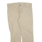CARHARTT Mens Relaxed Beige Cotton Blend Zip Trousers W40 L32 Workwear Casual