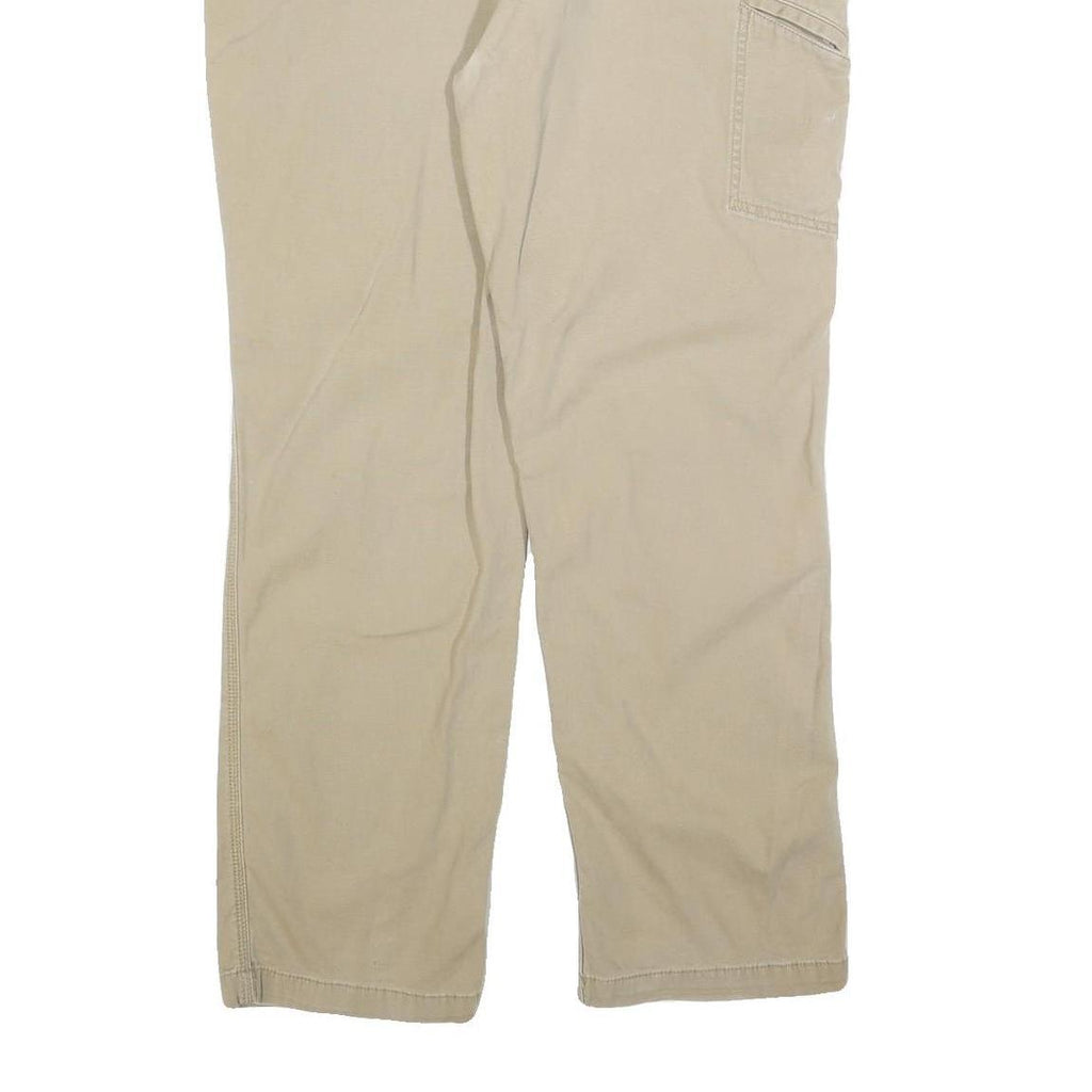 CARHARTT Mens Relaxed Beige Cotton Blend Zip Trousers W40 L32 Workwear Casual