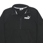 PUMA Womens Black Half Zip Sweatshirt M Cotton Blend Casual Sportswear