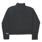 PUMA Womens Black Half Zip Sweatshirt M Cotton Blend Casual Sportswear