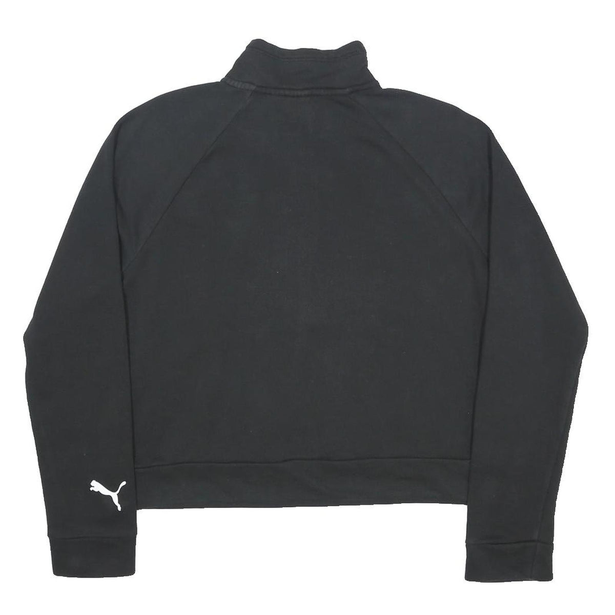 PUMA Womens Black Half Zip Sweatshirt M Cotton Blend Casual Sportswear