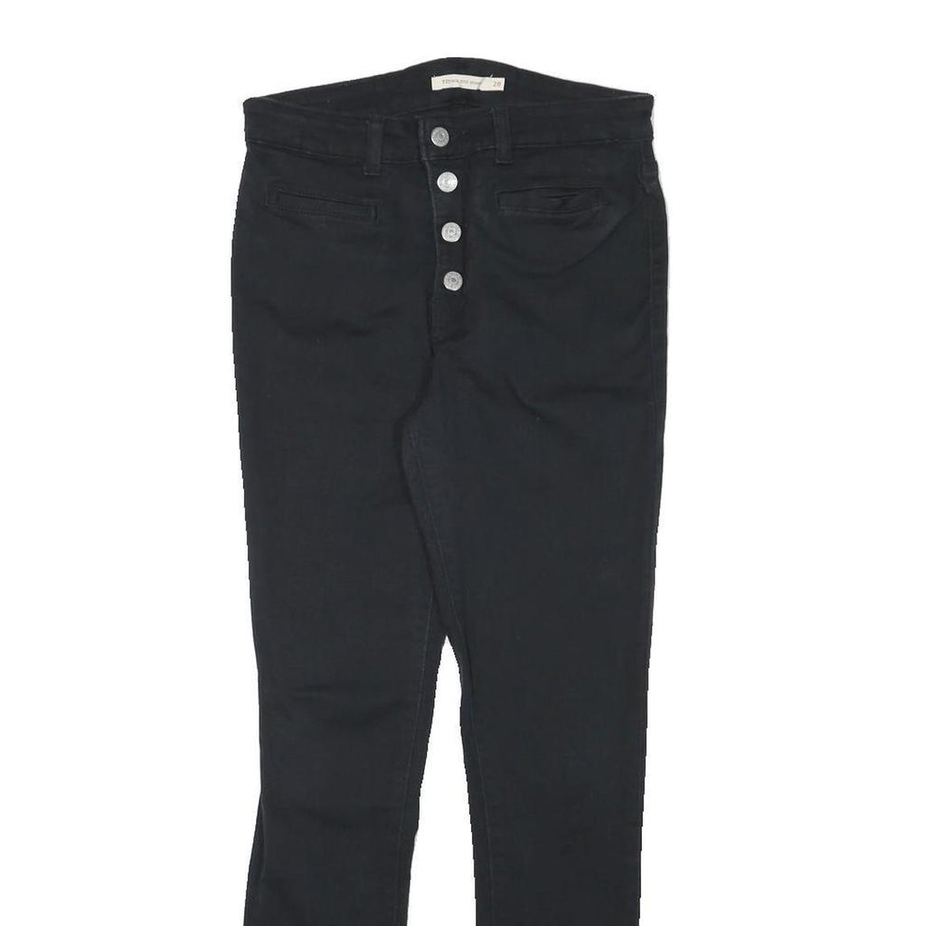 LEVI'S Womens Black Slim Skinny Denim Jeans W27 L28 Button Closure