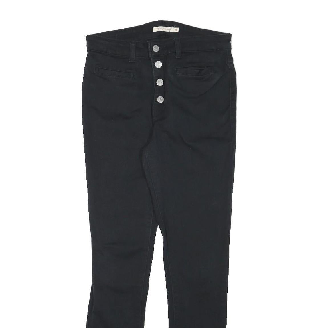 LEVI'S Womens Black Slim Skinny Denim Jeans W27 L28 Button Closure