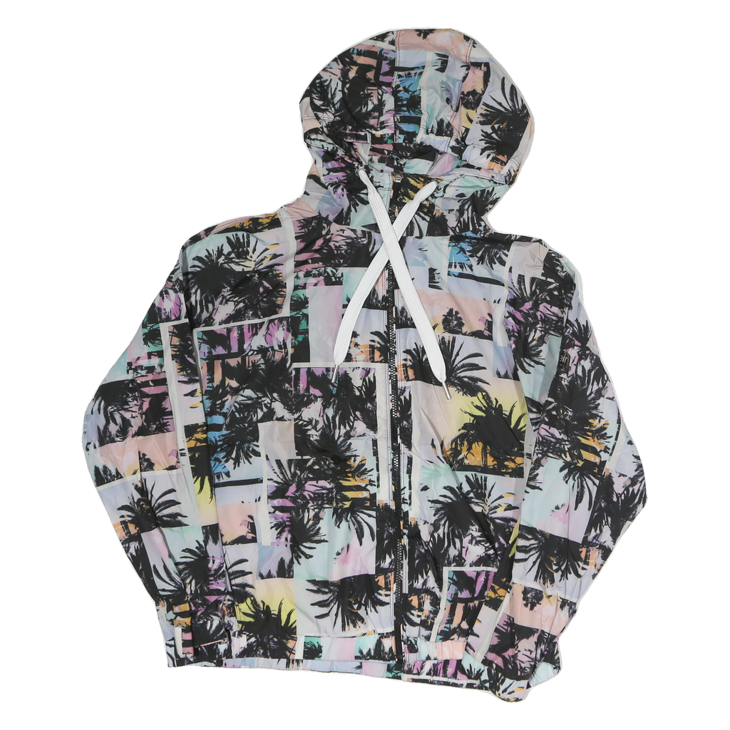 CALVIN KLEIN PERFORMANCE Womens Multi Colour Palm Print Jacket M Polyester Zip