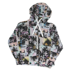 CALVIN KLEIN PERFORMANCE Womens Multi Colour Palm Print Jacket M Polyester Zip