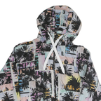 CALVIN KLEIN PERFORMANCE Womens Multi Colour Palm Print Jacket M Polyester Zip
