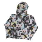 CALVIN KLEIN PERFORMANCE Womens Multi Colour Palm Print Jacket M Polyester Zip