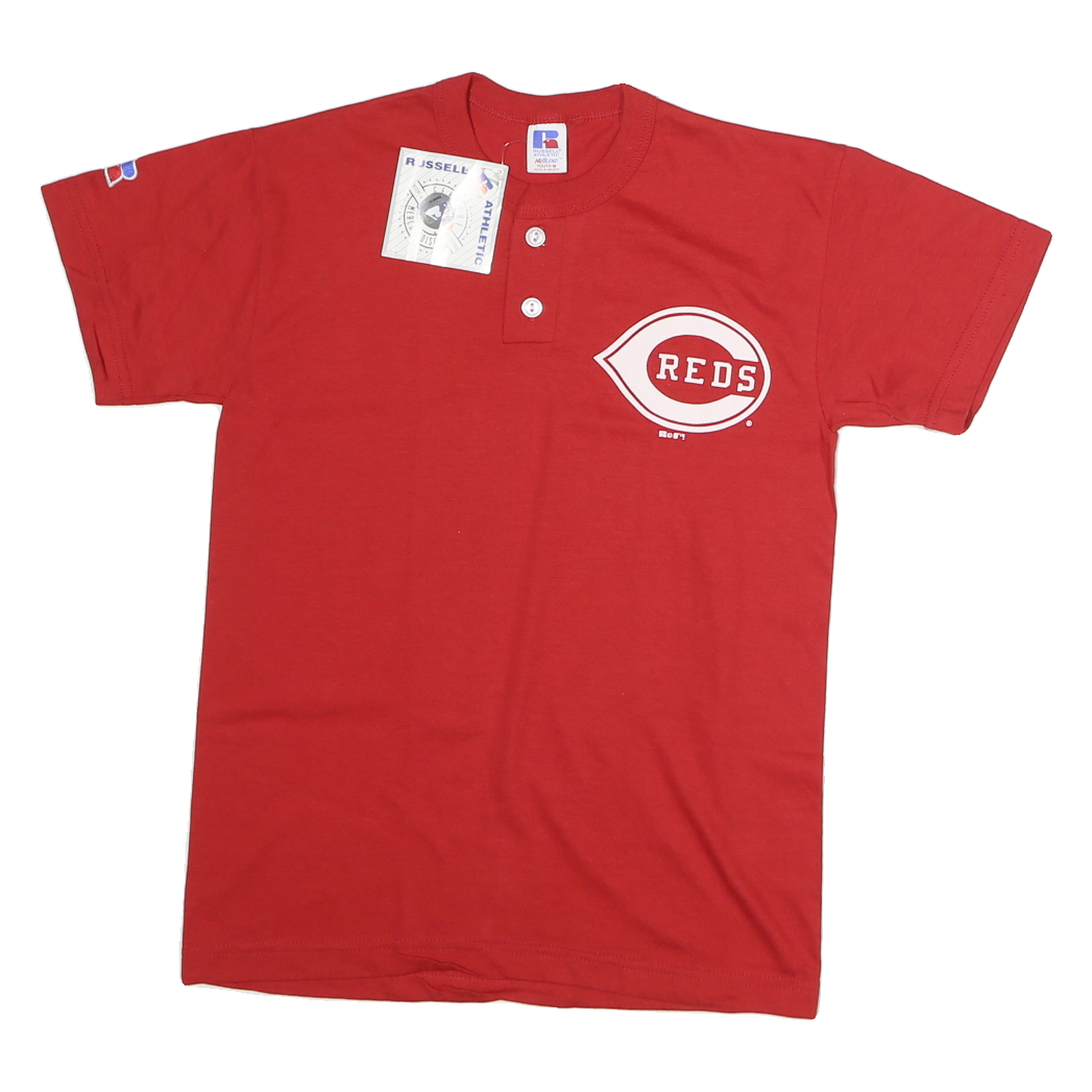 RUSSELL ATHLETIC Mens Red Reds Cotton Pocket T-Shirt M Short Sleeve Crew Neck