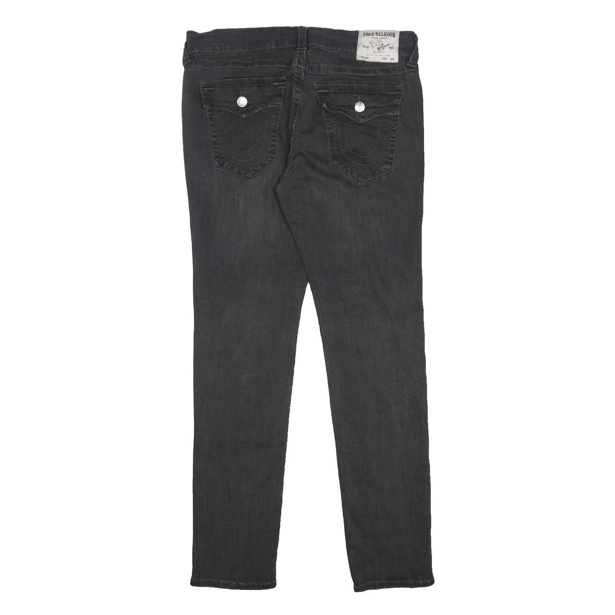 TRUE RELIGION Mens Slim Black Skinny Denim Cotton Blend Jeans W36 L33
