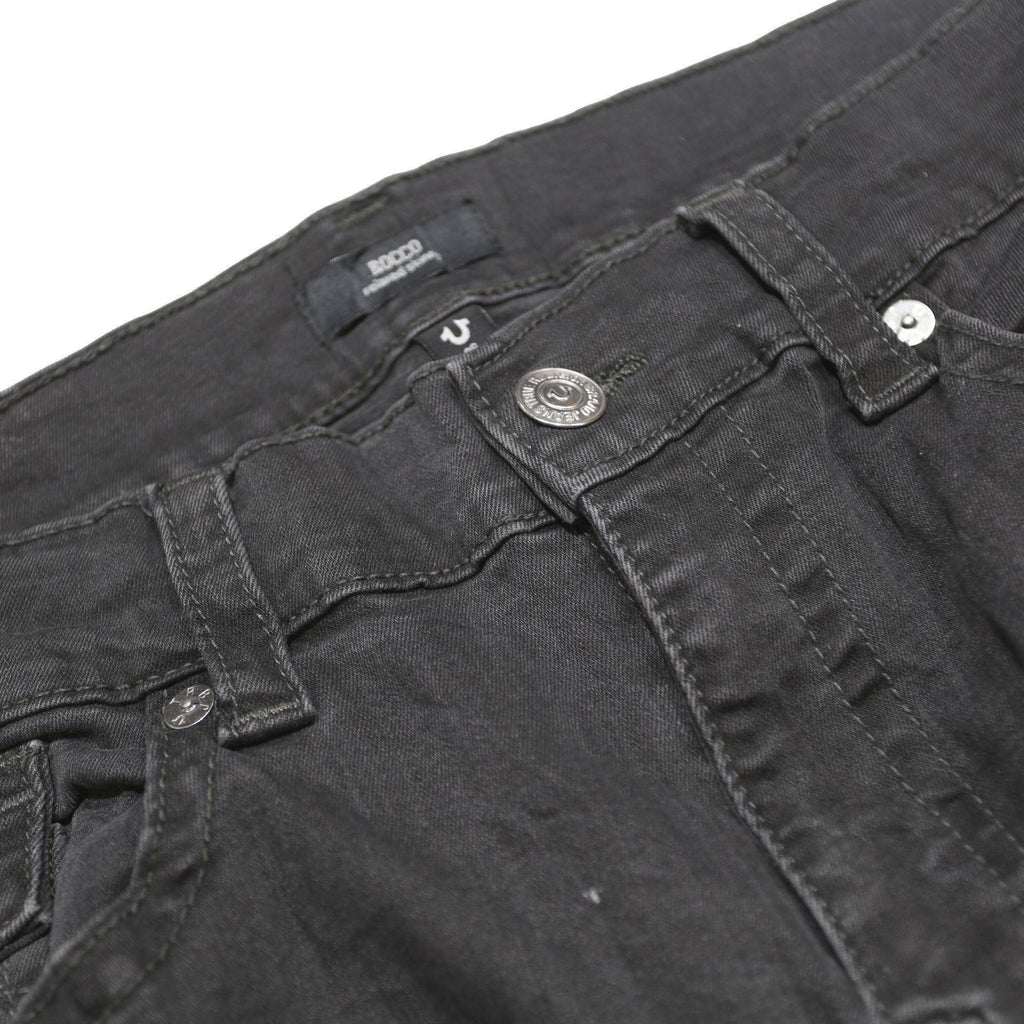 TRUE RELIGION Mens Slim Black Skinny Denim Cotton Blend Jeans W36 L33
