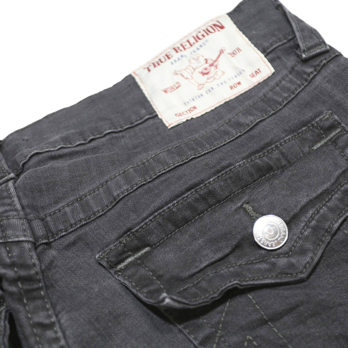 TRUE RELIGION Mens Slim Black Skinny Denim Cotton Blend Jeans W36 L33