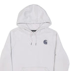 CARHARTT Womens White Hoodie S Logo Print Cotton Blend Pullover Casual