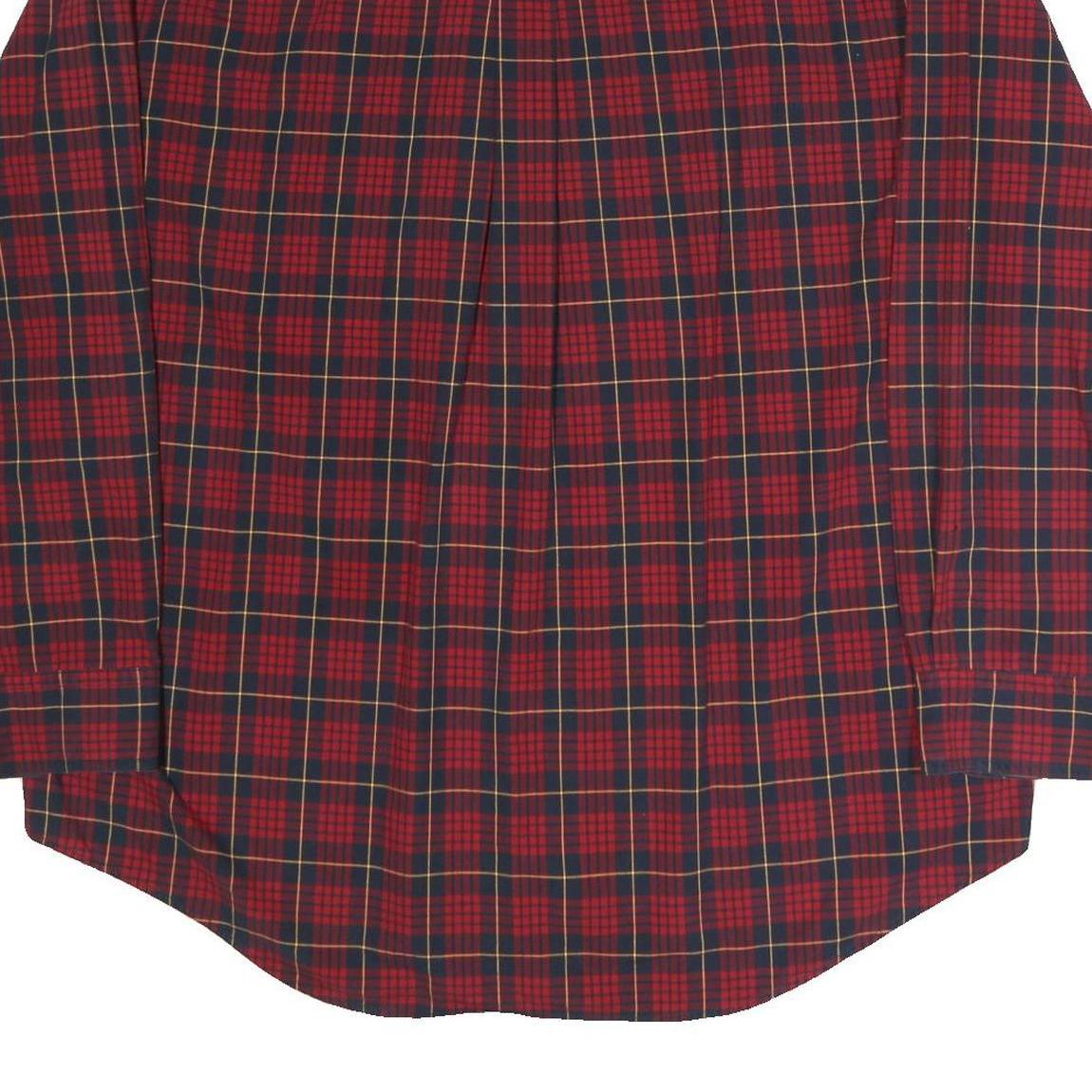 CHAPS RALPH LAUREN Mens Red & Navy Check Shirt XL Classic Cotton Casual