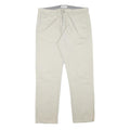 CALVIN KLEIN Mens Cotton Blend Beige Regular Straight Trousers W34 L30 Zip