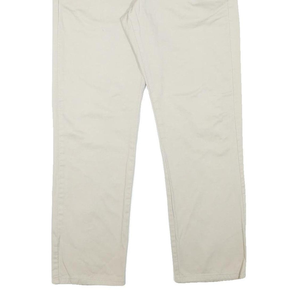 CALVIN KLEIN Mens Cotton Blend Beige Regular Straight Trousers W34 L30 Zip