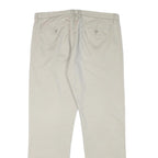 CALVIN KLEIN Mens Cotton Blend Beige Regular Straight Trousers W34 L30 Zip