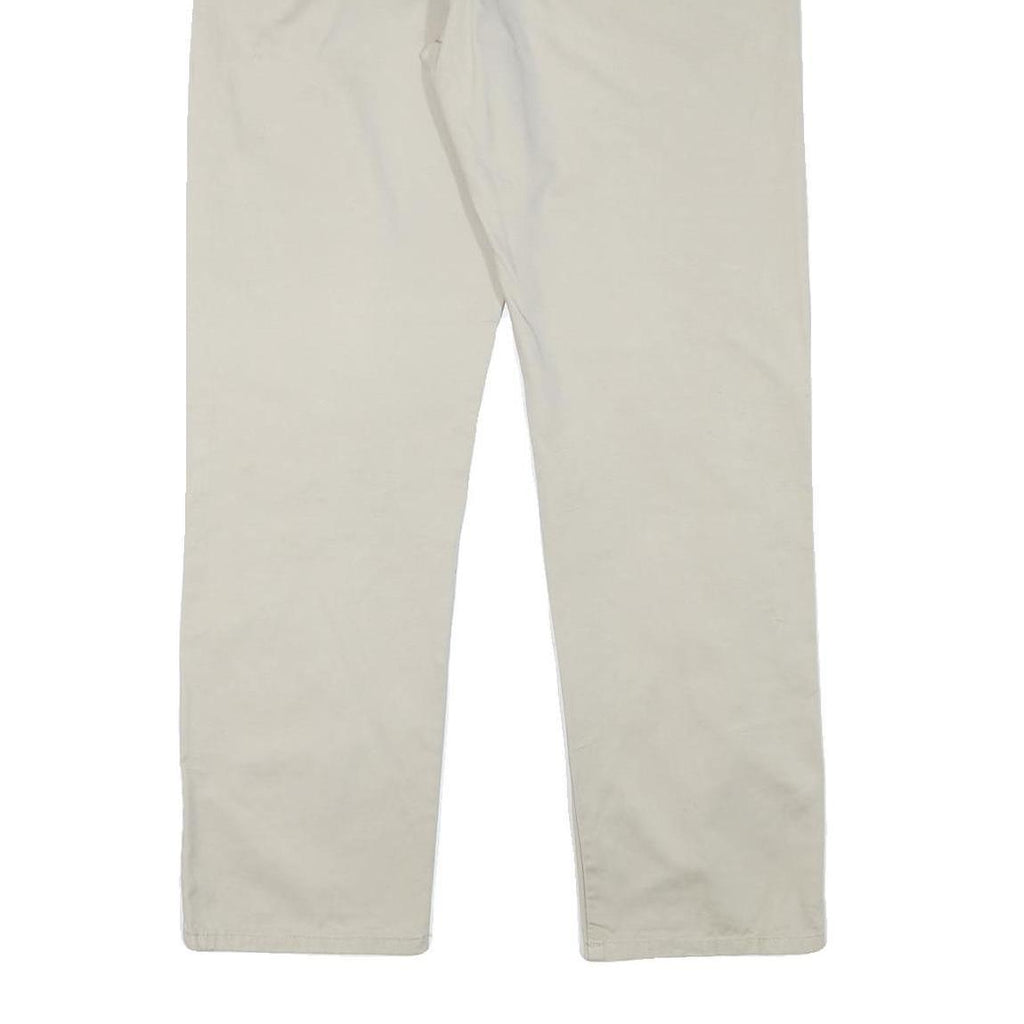 CALVIN KLEIN Mens Cotton Blend Beige Regular Straight Trousers W34 L30 Zip