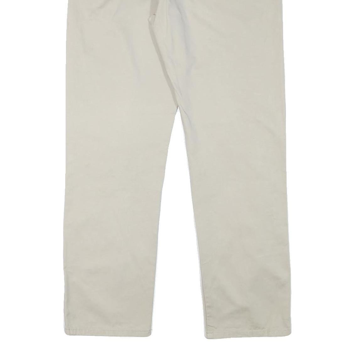 CALVIN KLEIN Mens Cotton Blend Beige Regular Straight Trousers W34 L30 Zip