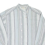 Womens Printed Blouse Blue Long Sleeve Striped L