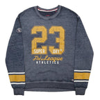 SUPERDRY Mens Blue Yellow Tri League Crew Neck M Sweatshirt Cotton Blend Casual