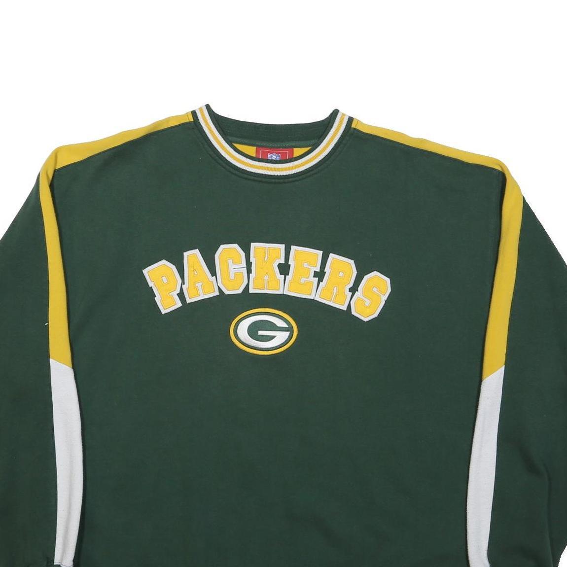 NFL Mens Green & Yellow Green Bay Packers Crew Neck XL Retro Sweatshirt