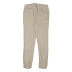 LEVI'S Boys Cotton Blend Beige Slim Drawstring Trousers W26 L25 Comfortable