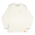 ADIDAS Womens White & Grey Sweatshirt Crew Neck L Cotton Blend Casual